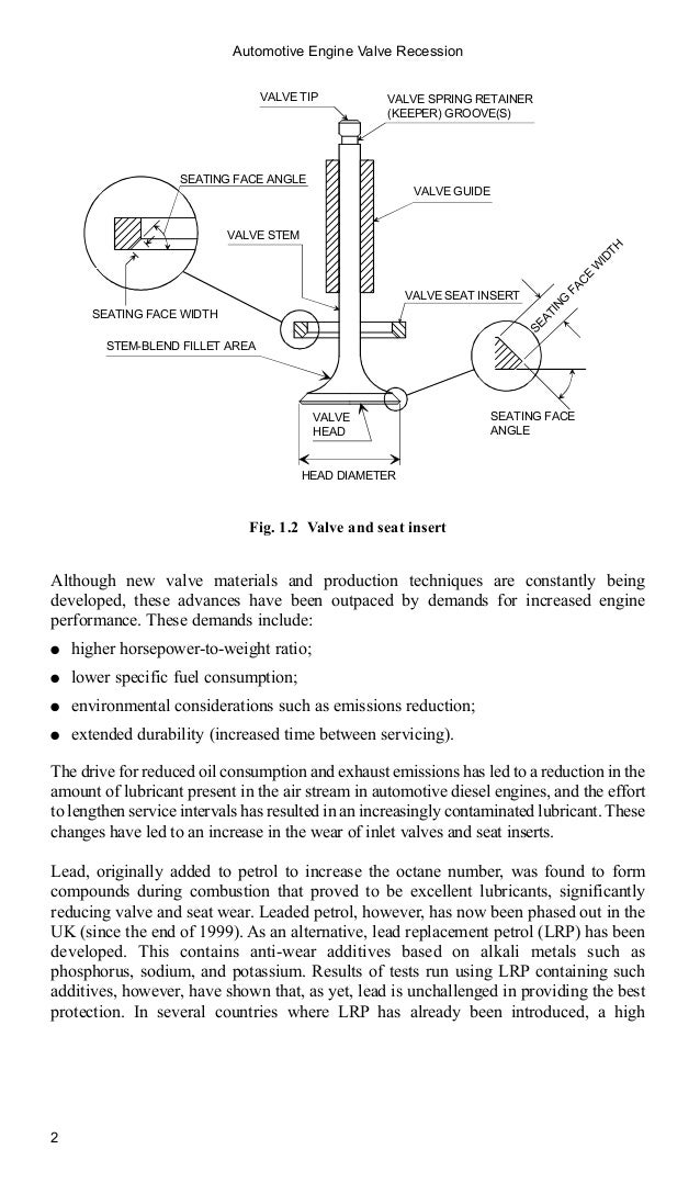 Automotive engine valve recession (engineering research series)