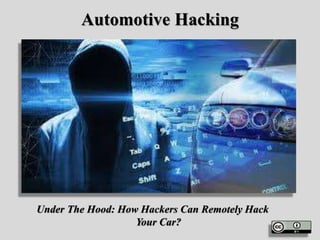 Automotive Hacking
Under The Hood: How Hackers Can Remotely Hack
Your Car?
 
