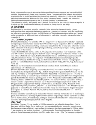 Automotive industry analysis | DOCX