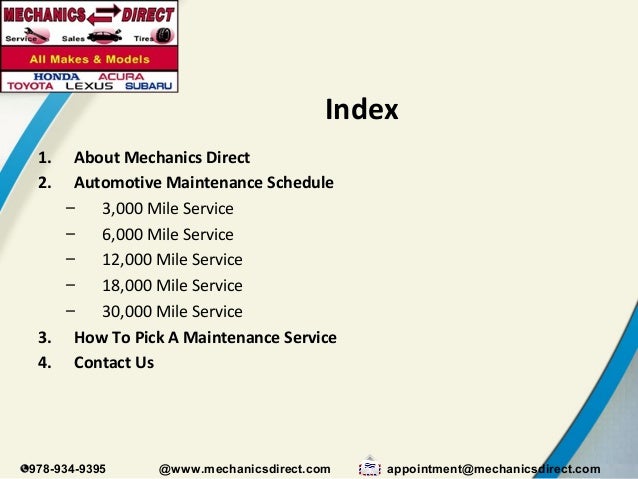 automotive maintenance schedules