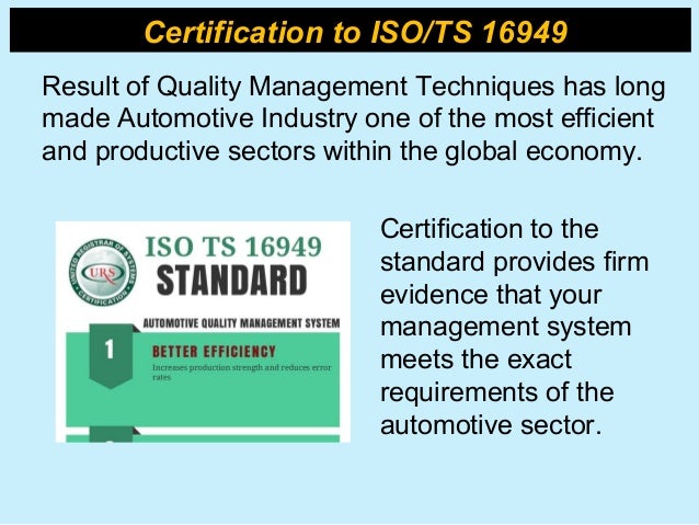ISO/TS 16949 Automotive Quality Management