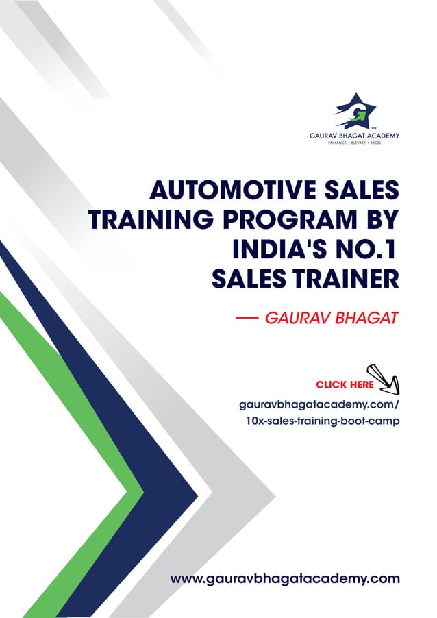 AUTOMOTIVE SALES TRAINING Sales Training PDF
