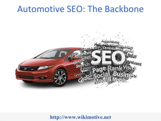 Automotive SEO: The Backbone




       http://www.wikimotive.net
 