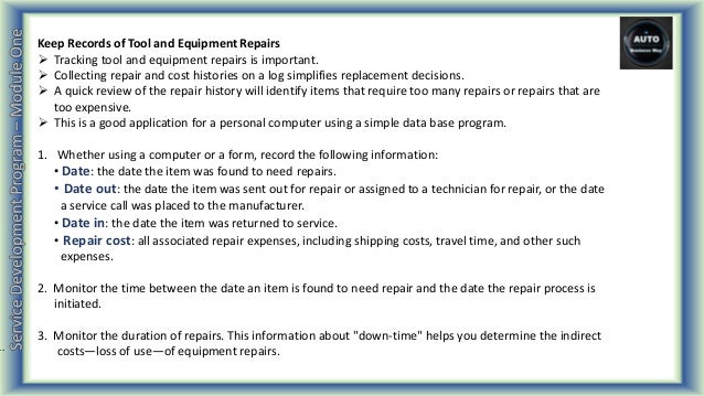 automotive service development program part 05 module 1