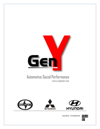 Automotive Social Performance 
micro snapshot view 
July 2012 | Confidential 
 