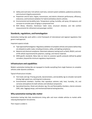 Automotive Testing Laboratories, Ensuring Vehicle Safety, Performance ...