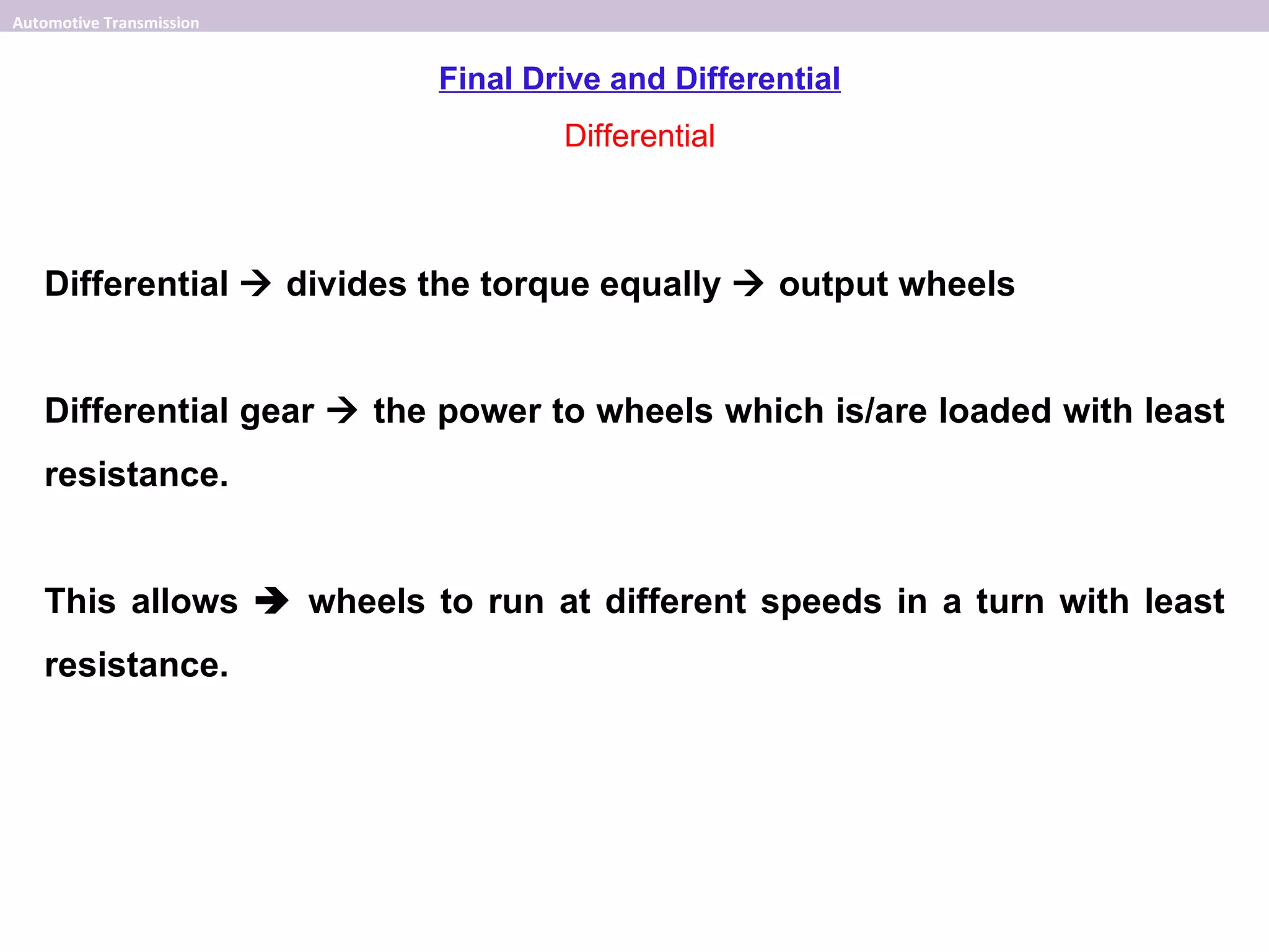 final drive and differential | PPT