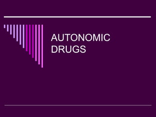 AUTONOMIC DRUGS 