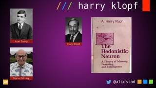 @aliostad
/// harry klopf
Harry Klopf
Marvin Minsky
Alan Turing
 