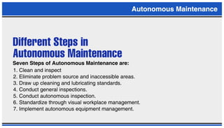 AUTONOMOUS MAINTENANCE PRESENTATION | PDF