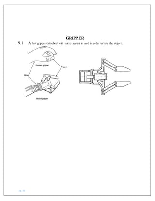 pg. 86
GRIPPER
9.1 At last gripper (attached with micro servo) is used in order to hold the object..
 