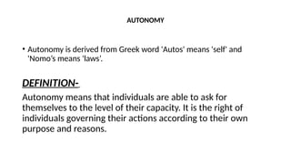 AUTONOMY AND ACCOUNTABILITY OF NURSING PRACTICE ( NURSING ...