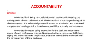 AUTONOMY AND ACCOUNTABILITY OF NURSING PRACTICE ( NURSING ...
