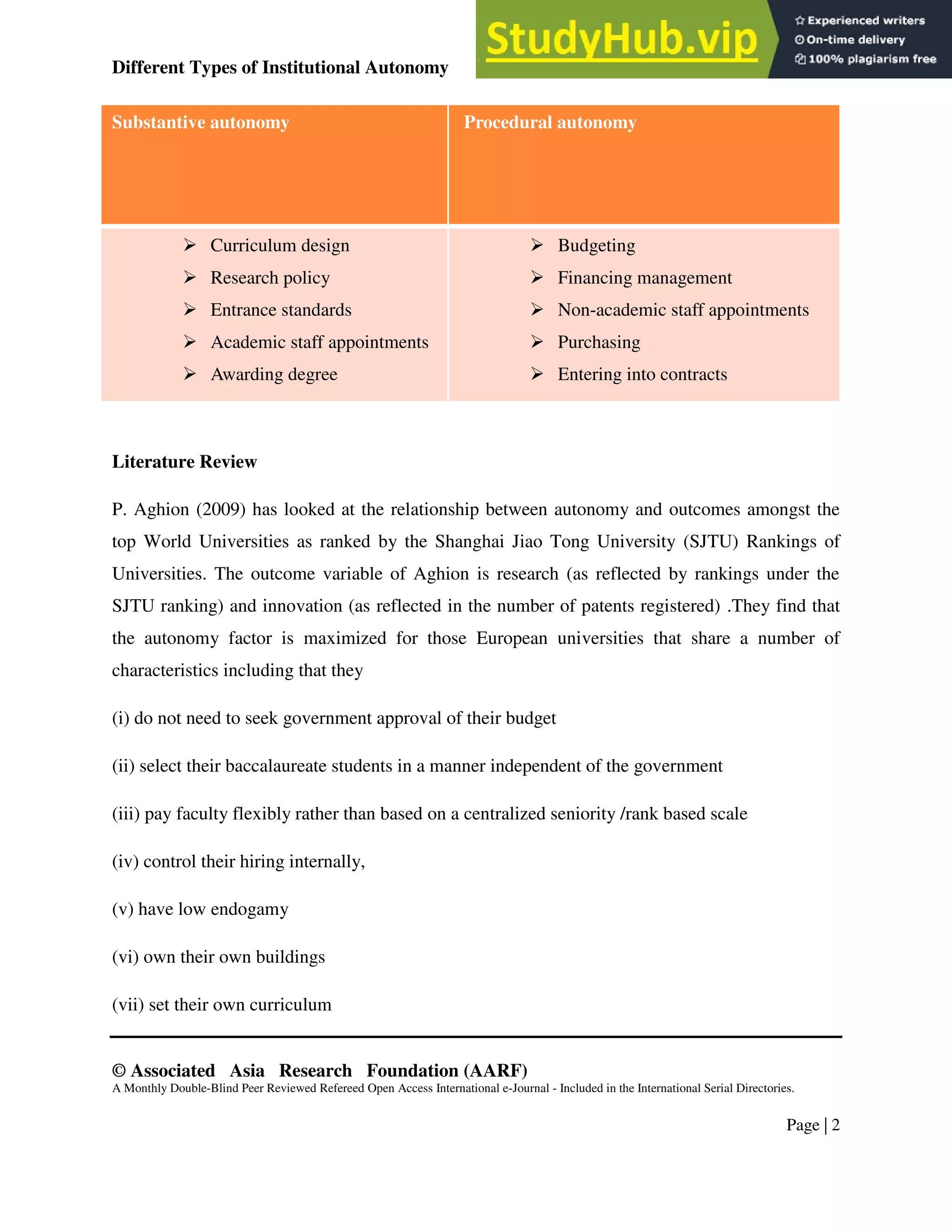 AUTONOMY IN HIGHER EDUCATION | PDF