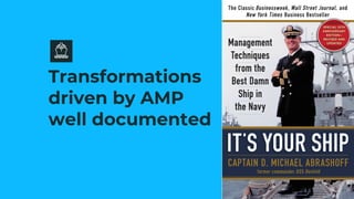 Transformations
driven by AMP
well documented
 