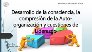 Desarrollo de la consciencia, la
compresión de la Auto-
organización y cuestiones de
Liderazgo
Universidad del Valle de Orizaba
Ulises Cruz
Alejandra Lázaro
 