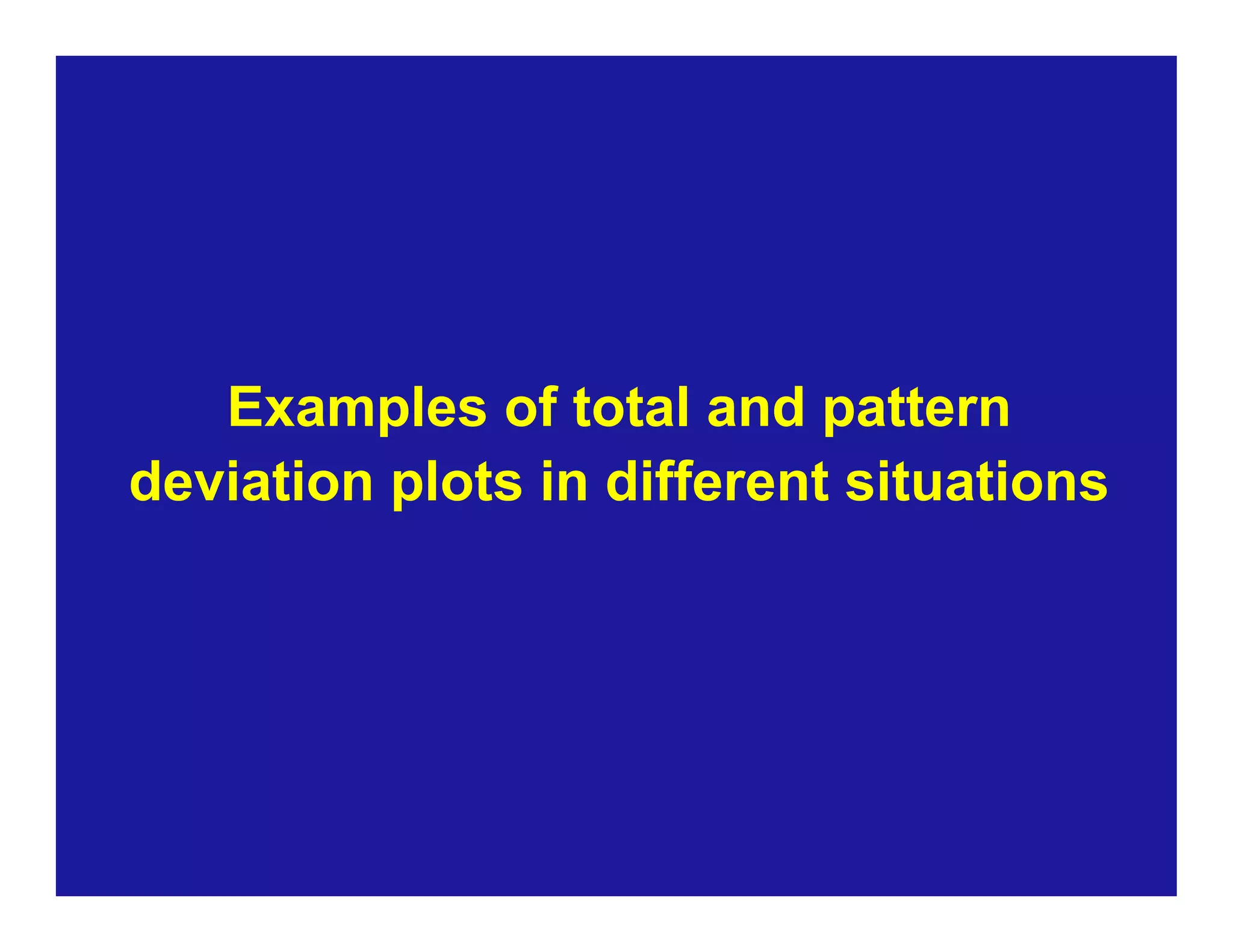 Examples of total and pattern
deviation plots in different situations
 