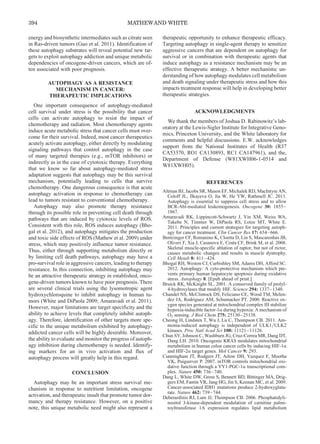 Autophagy, stress, and cancer metabolism | PDF