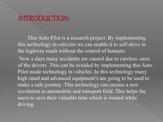 Auto pilot mode/Autonomus car | PPTX