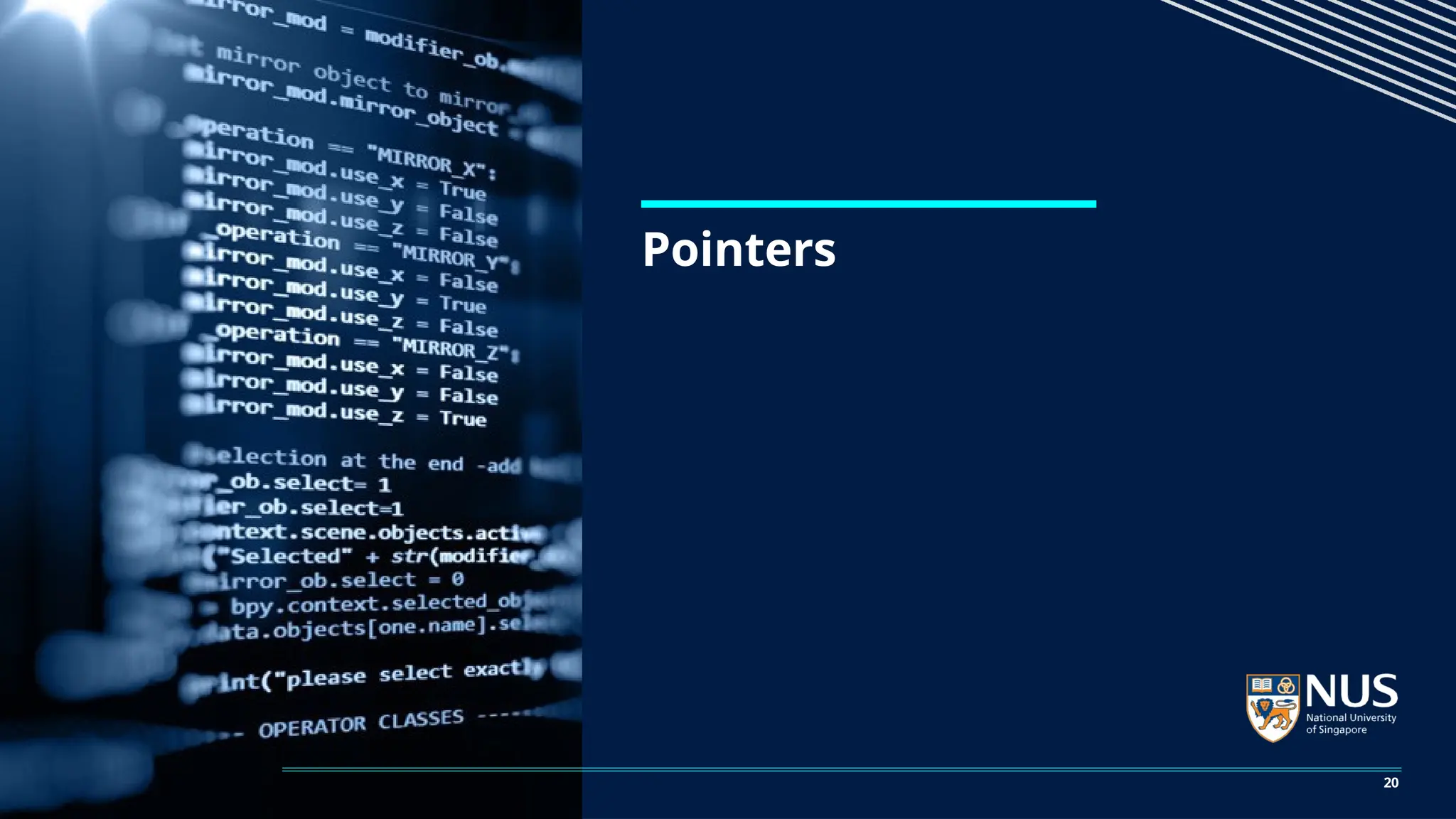 Pointers
20
 