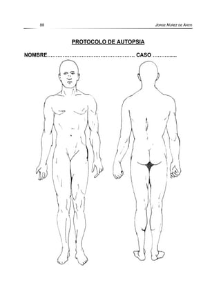 PROTOCOLO DE AUTOPSIA
NOMBRE…………………………………………… CASO ………......
88 JORGE NÚÑEZ DE ARCO
 
