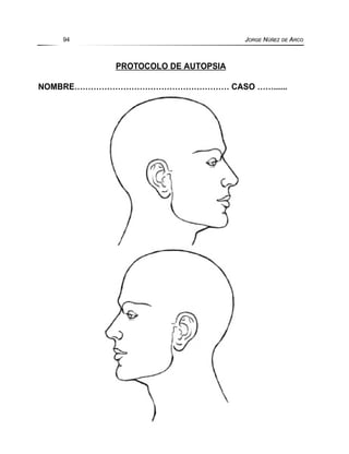 PROTOCOLO DE AUTOPSIA
NOMBRE………………………………………………… CASO ……......
94 JORGE NÚÑEZ DE ARCO
 