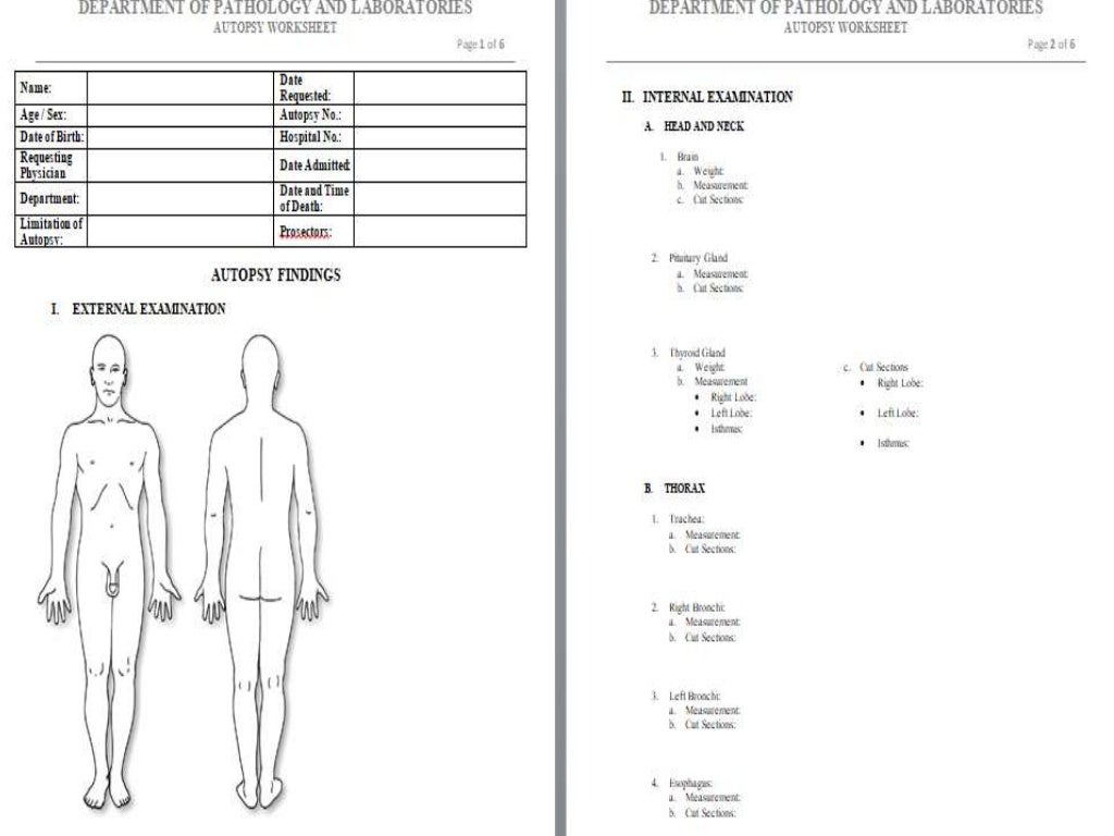 Autopsy. standard operating procedure. dr. pjgmrmc