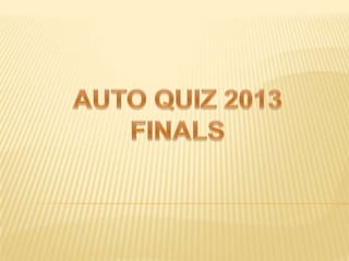 Auto quiz for beginners 