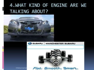 4.WHAT KIND OF ENGINE ARE WE
TALKING ABOUT?
N Mohammed Sahil ,Mech Engg, Lourdes Matha College of Science and Technology
 