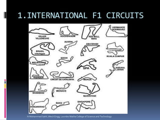 1.INTERNATIONAL F1 CIRCUITS
N Mohammed Sahil ,Mech Engg, Lourdes Matha College of Science and Technology
 