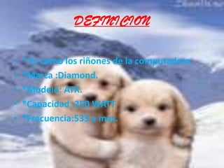DEFINICION* Es como los riñones de la computadora.*Marca :Diamond.*Modelo: ATX.*Capacidad :250 WATT*Frecuencia:533 a mas.