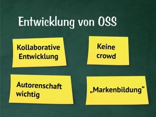 Entwicklung von OSS
„Markenbildung“
 