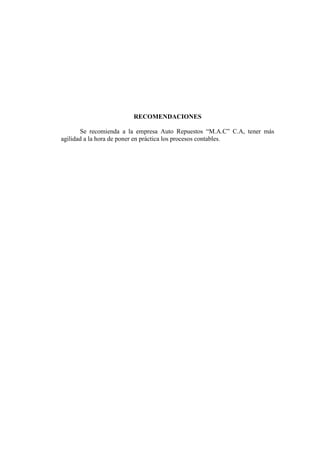 Auto repuestos m.a.c c.a caso trabajo contable