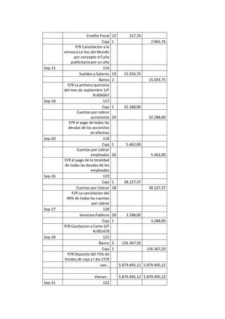 Auto repuestos m.a.c c.a caso trabajo contable