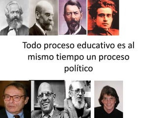 Todo proceso educativo es al
mismo tiempo un proceso
político

 