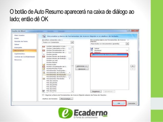 Fazer auto resumo online