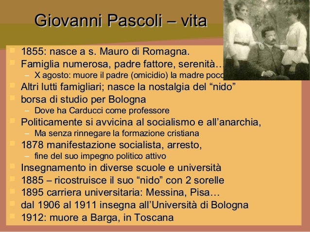 Autori del 1800 Decadentismo, Carducci, Pascoli, D