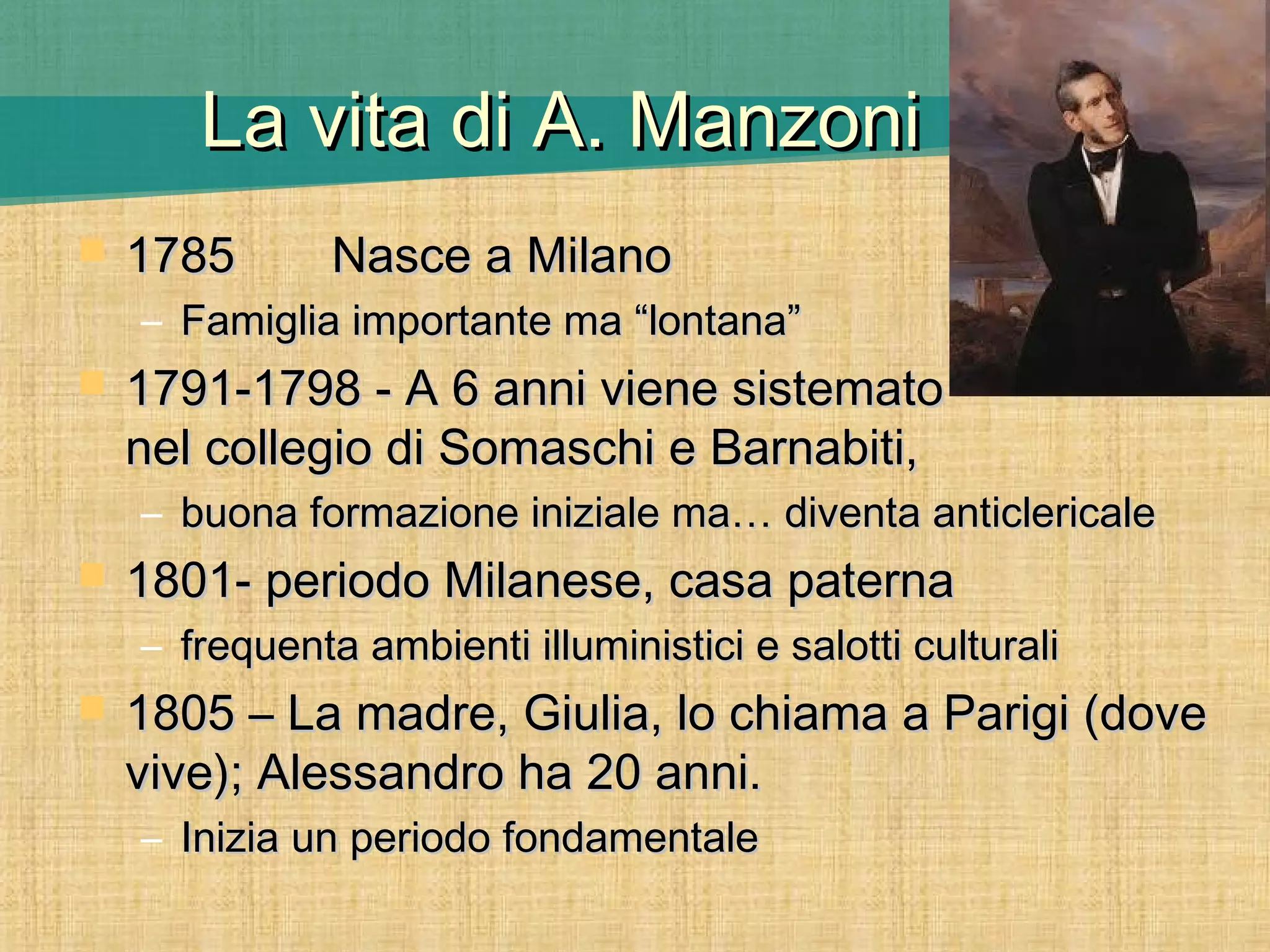 dove è nato alessandro manzoni