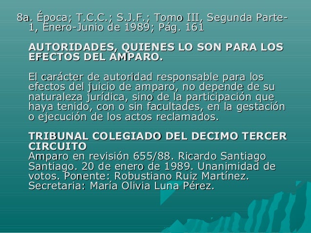 Autoridades responsables en el juicio de amparo