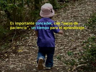 Es importante conceder, con “sacos de
paciencia”, un tiempo para el aprendizaje.
 