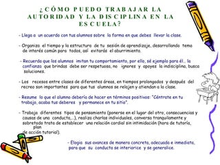 Autoridad y disciplina en la escuela | PPT