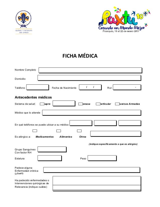 Autorizacion y Ficha Medica Paxtu 2017 Autorizacion y Ficha Medica Paxtu 2017
