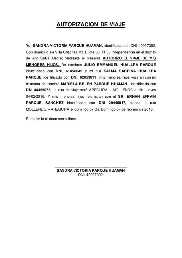 Autorizacion de viaje