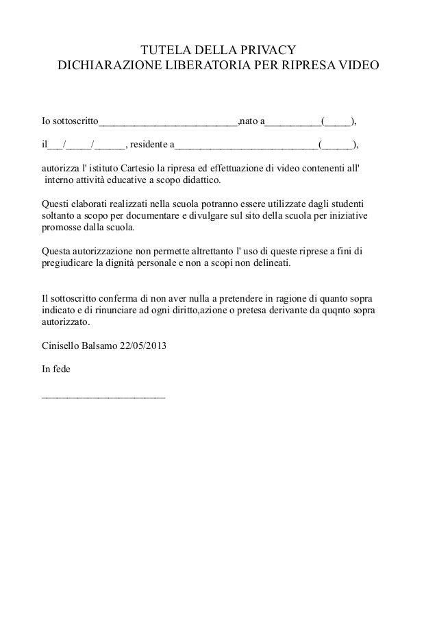 SCARICO RESPONSABILITA MODULO - Trevartfactory