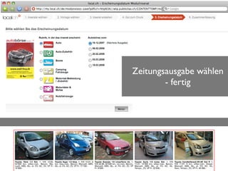 Autos in Zeitung publizieren