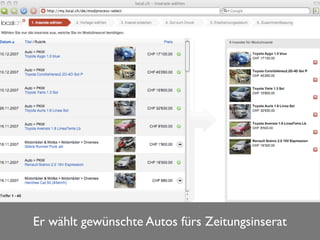 Autos in Zeitung publizieren