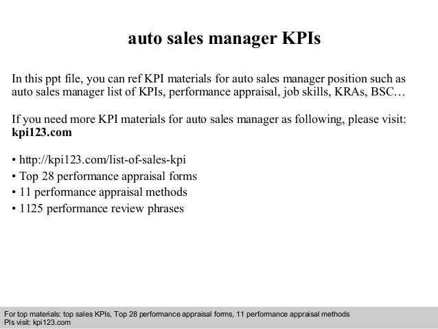 auto sales manager kp is