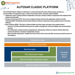 AUTOSAR Classic Platform Guide by Piest Systems | PDF