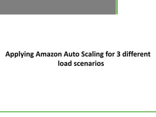 Applying Amazon Auto Scaling for 3 different
              load scenarios
 