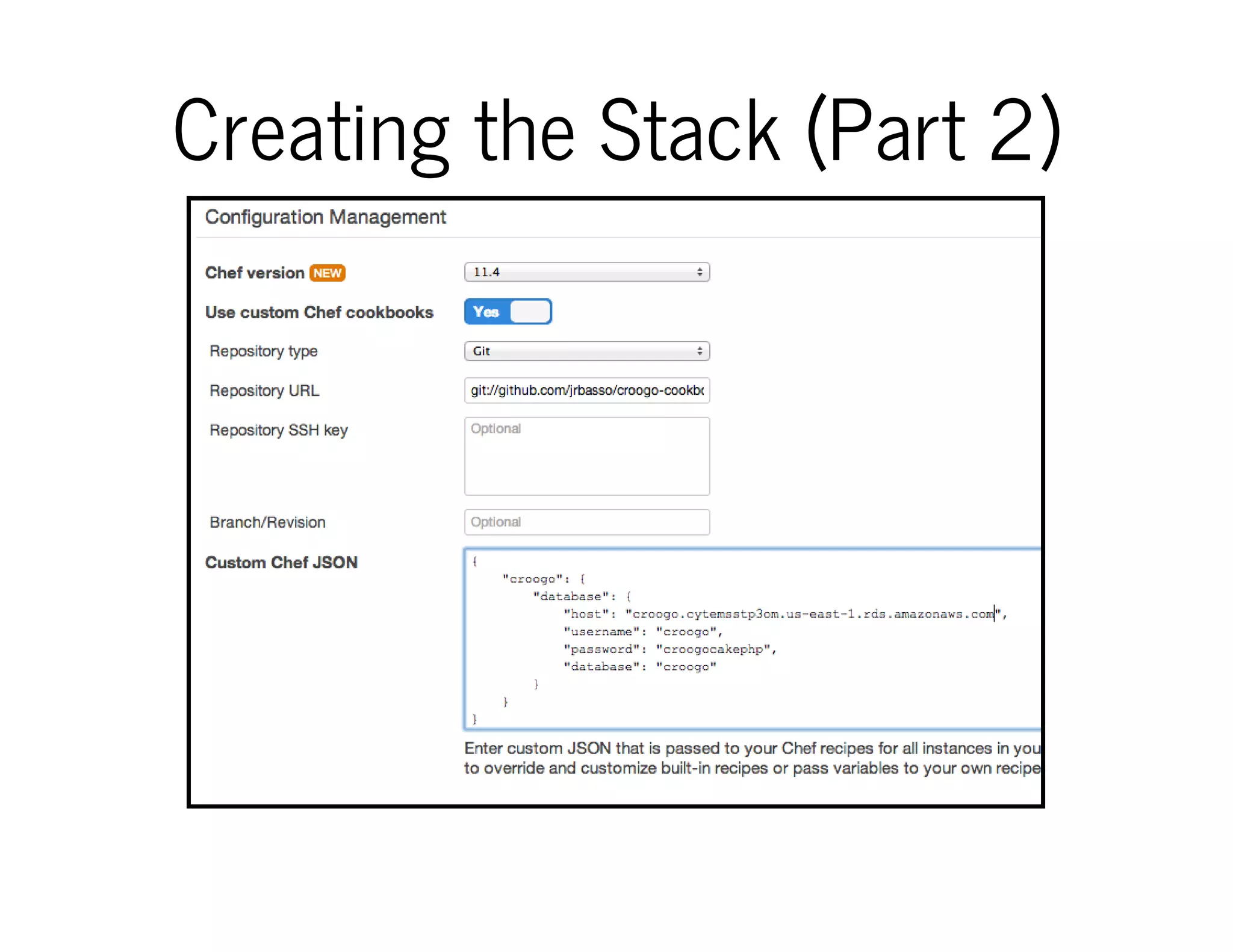 Creating the Stack (Part 2)
 